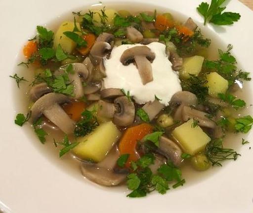 Mushroom and Green Pea Soup