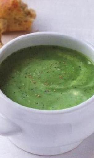 Суп-пюре із зеленого горошку з м'ятою