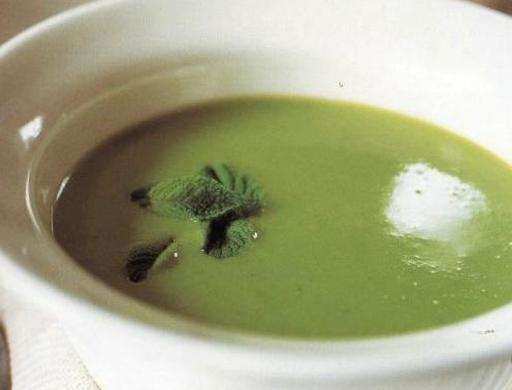 Суп-пюре із зеленого горошку з часником