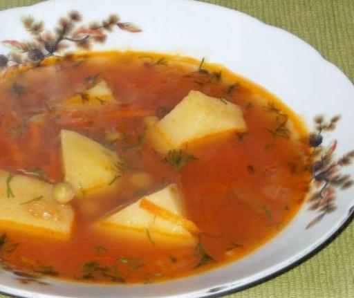 Суп з консервованим зеленим горошком