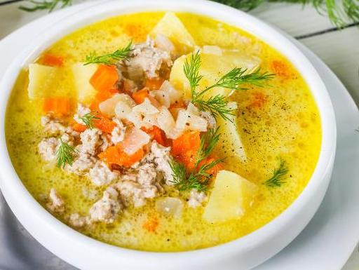 Чизбургер-Суп с Мясным Фаршем