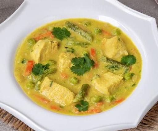 Chicken Soup with Cauliflower, Peas, and Green Beans